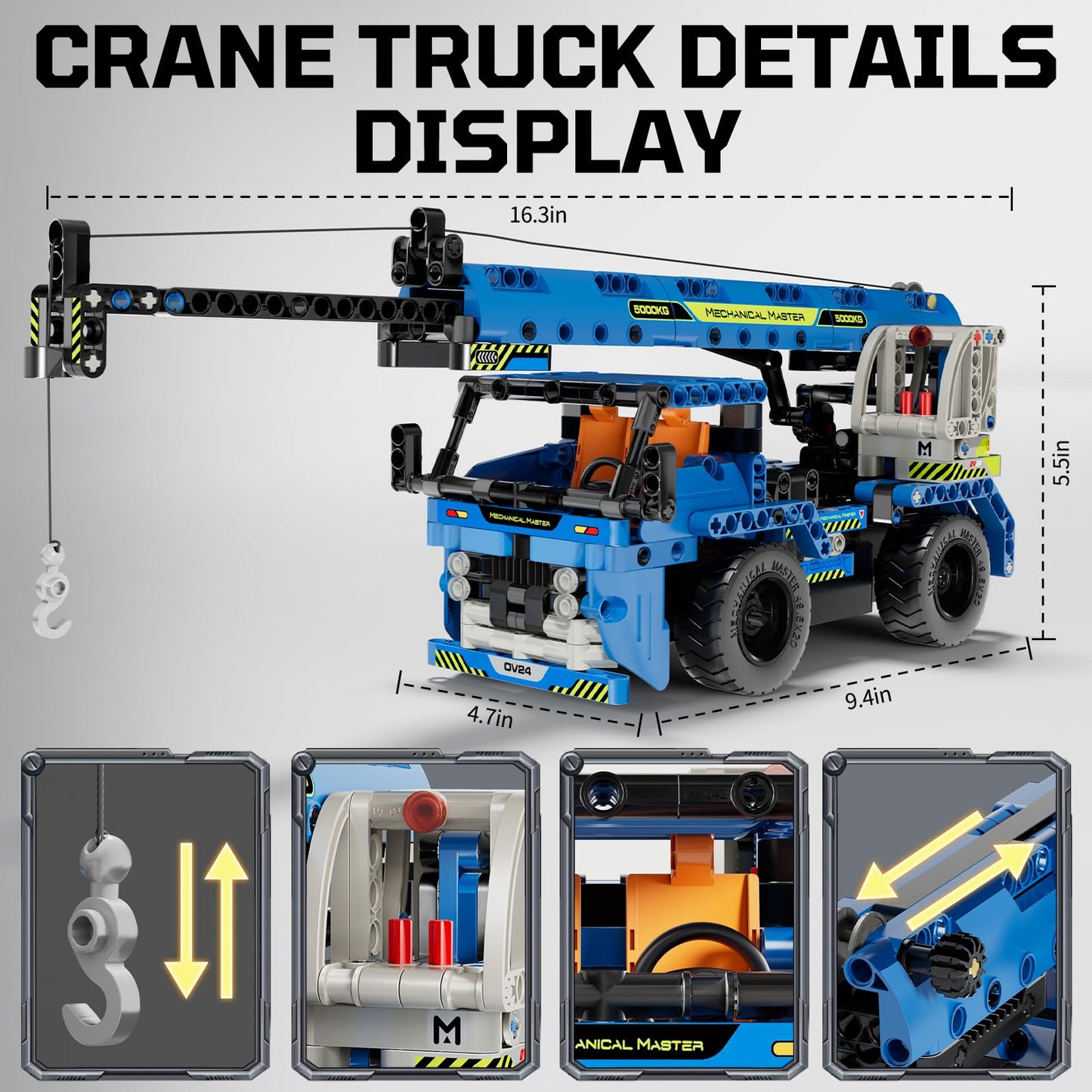 DOLIVE STEM RC Truck Building Toys, 2-in-1 Technic Vehicle Building Kits for Boys Age 8-12, Construction Erector Set Crane Truck Build Model for Boys