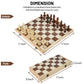 LEAP Wooden Chess Set 17" Inches - 2 Extra Queens - Folding Board Raised Edge, Handmade Portable Travel Chess Board Game Sets with Game Pieces Storage