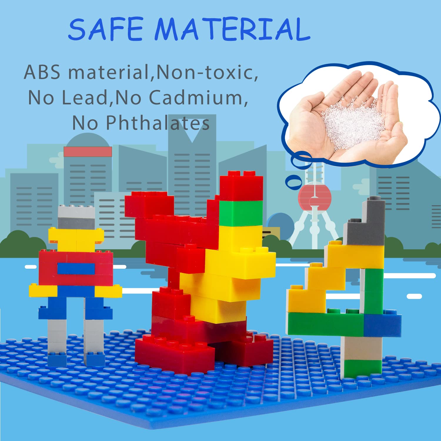 Building Blocks 1000 Pieces Classic Building Bricks Compatible with All Major Brands with 3 Baseplates Preschool Learning Educational Toy Present