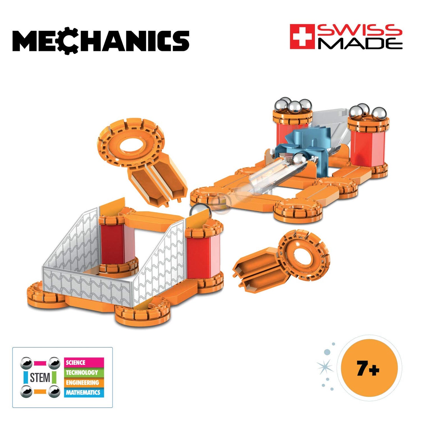 Geomag Magnetic Toys Magnets for Kids Mechanics Goal Challenge Educational Board Game & Building Set Swiss-Made Age 7+ 96 Piece, Multicolor (769)