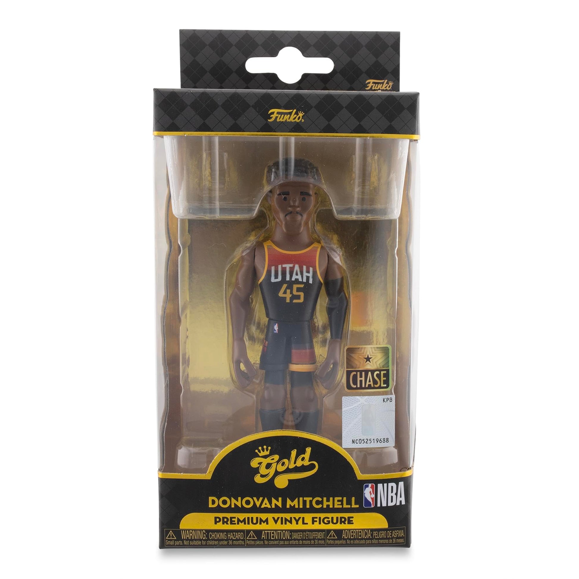 Funko Utah Jazz NBA Gold 5 Inch Vinyl Figure | Donovan Mitchell Chase