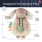 Itzy Ritzy - Itzy Lovey Including Teether - Baby Lovey with Teether, Textured Ribbons & Dangle Arms - Features Crinkle Sound, Sherpa Fabric and Minky