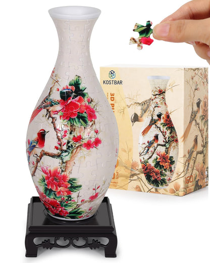 3D Puzzle Vase, 160 Pieces No Glue Required UV Printing Puzzle Vase