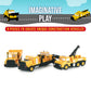 Popular Playthings Magnetic Vehicles for Toddlers 1-3, Mix or Match Car Toys, Set of 3 Gift for Kids - Construction Vehicles