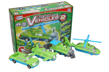 POPULAR PLAYTHINGS Magnetic Vehicles for Toddlers 1-3, Mix or Match Car Toys, Set of 4 Gift for Kids - Vehicles 2
