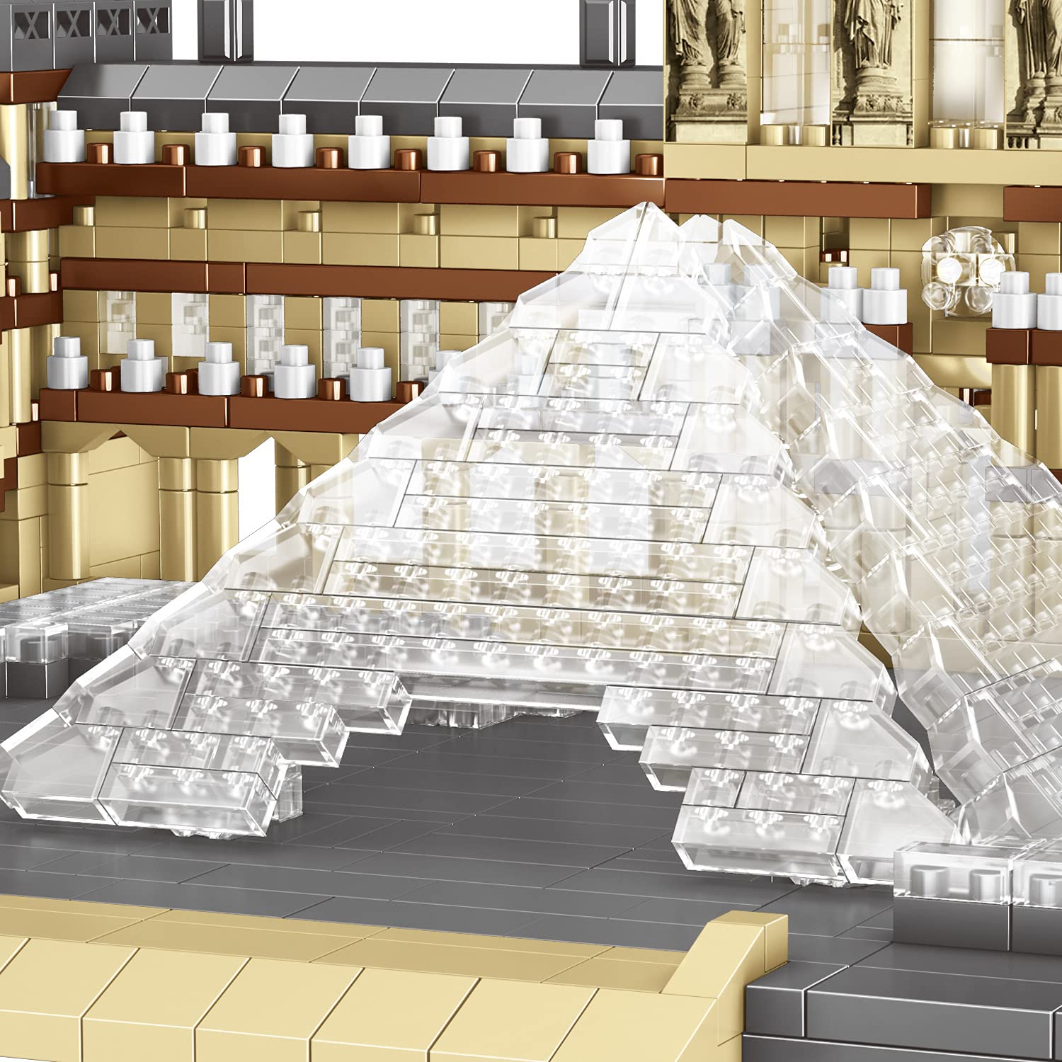 TzFioy Louvre Museum Paris Micro Brick Building Set (3377 Pieces) - Landmark Model Educational Toy Gift for Kids and Adults