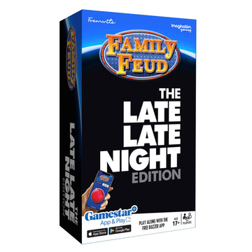 Family FEUD Late Late Night Edition Card Game, Anything but Family-Friendly, 400 Naughty Survey Questions, Complementary App with Sound Effects from