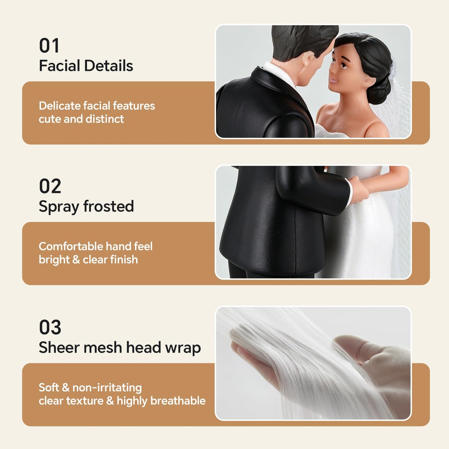 4.5'' Wedding Cake Topper Bride and Groom Figurine, Elegant Romantic Couple Cake Decoration for Wedding Engagement Anniversary Bridal Shower Reception