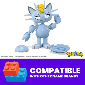 MEGA Pokémon Alolan Meowth Building Toy Kit, Poseable Action Figure (28 Pieces) for Kids