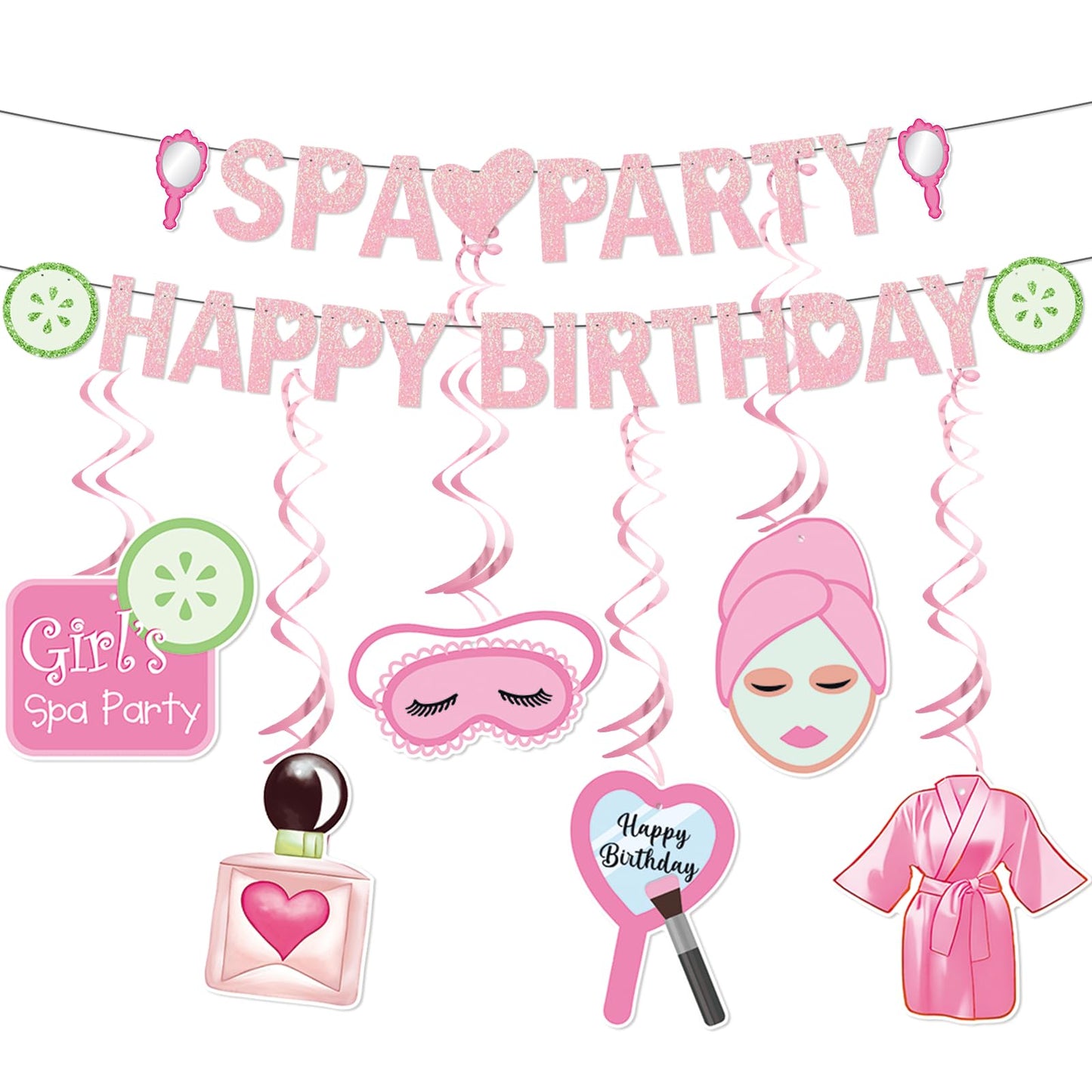 Spa Party Decorations Banner Spa Birthday Party Supplies for Girls Women with Spa Birthday Banner Hanging Ceiling for Sleepovers Slumber Makeup