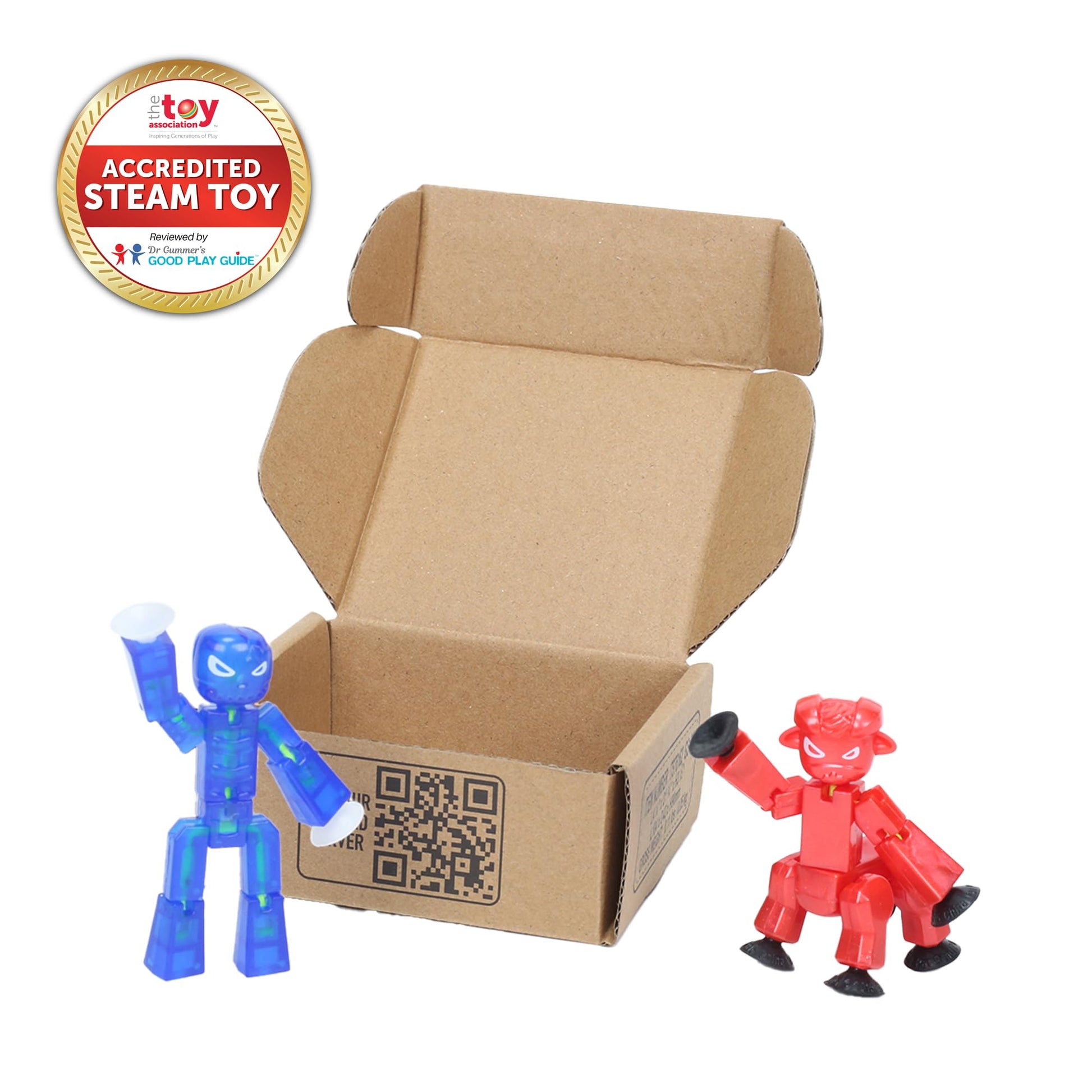 Zing StikBot Poseable Action Figure - Stop Motion Animation Toy, 2-Pack
