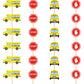 CHNBF Back to School 24Pcs School Bus Party Decorations Set - 4 Styles Centerpieces with Sticks & Stickers for Birthday, Back to School, Classroom