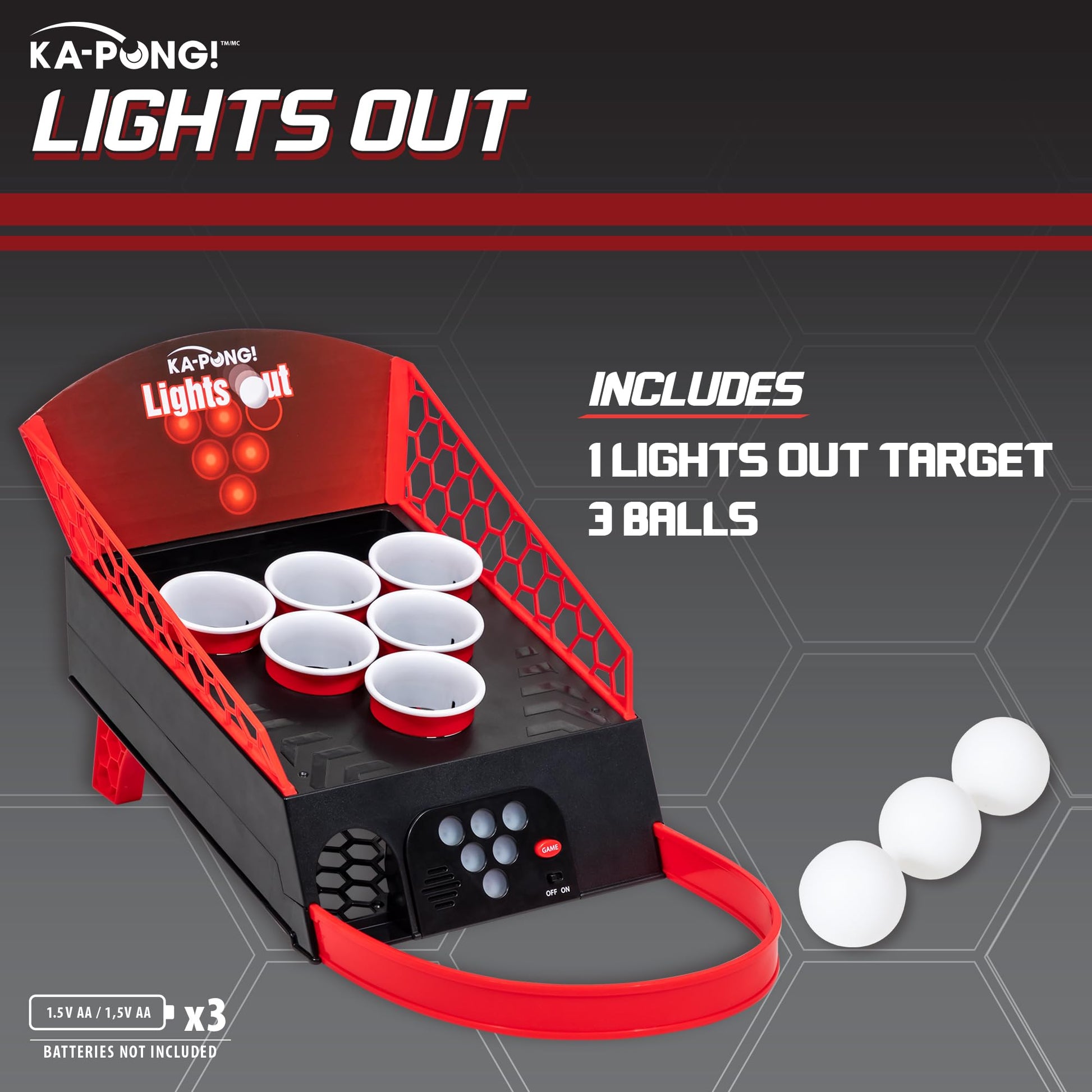 EastPoint Sports KaPong Lights Out Party Game - Exciting Gameplay with Electronic Pong Target & 3 Pong Balls