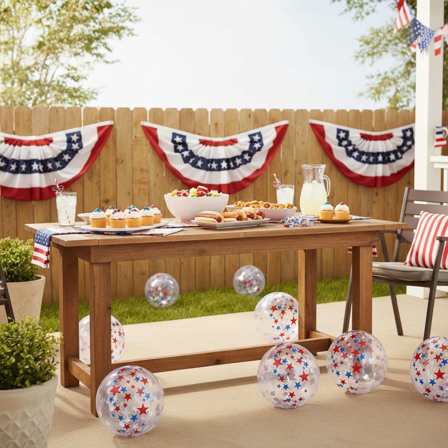 Fun Express Patriotic Glitter Beach Ball - Toys - 12 Pieces