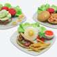 Set 3 Dollhouse Miniature Food Taco,Hamburg Steak and Burger Kitchen Food Accessories Dollhouse Miniature