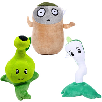 Suyudian 3 PCS PVZ Plant and Zombies Plush Plants Sets 1 2 Stuffed Soft Toys Imitator, Lightning Reed, Bubble Leaf Pot, PVZ Figure Doll,Great Gifts