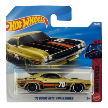 Hot Wheels '70 Dodge Hemi Challenger [Gold] Night Speed 4/10, 36/250, 1:64 Scale Diecast Toy Vehicle