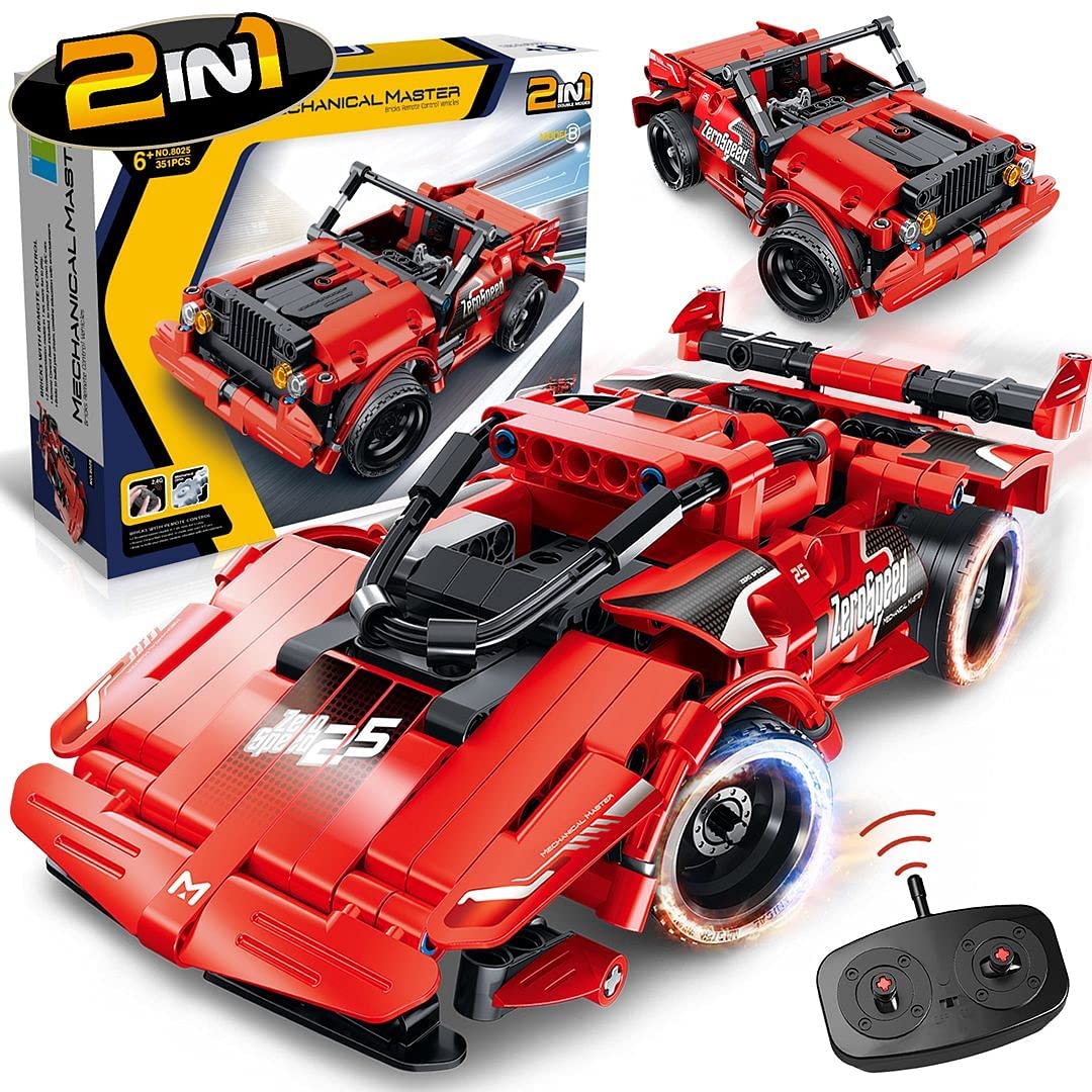 SpringFlower STEM Building Blocks Toys Gifts for Age 6, 7, 8, 9, 10, 11, 12 Boys and Girls, DIY Building Bricks, STEM Engineering Construction RC