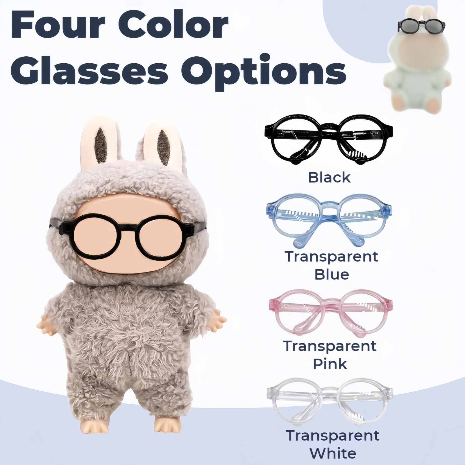 16 Pcs Doll Accessories Set Specially Designed for 15-17cm Doll Clothing, Includes 2 Headphones, 4 Glasses, Camera, Bag, Water Bottle, Console, 2