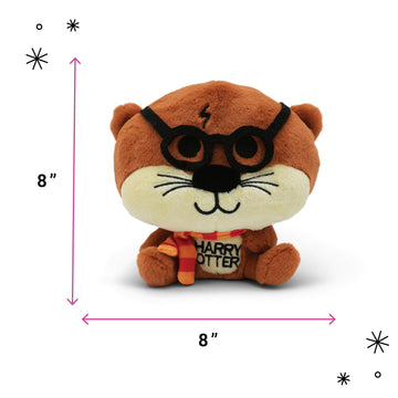 Punchkins Wizard Otter Plush Toy - Funny Bookish Otter Stuffed Animal with Glasses & Scarf, Novelty Literary Gag Gift
