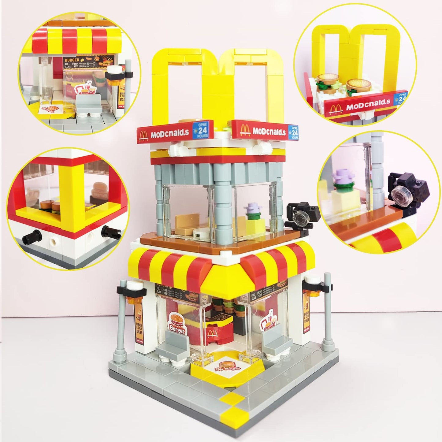 LITTCO Building Blocks, City Street View Building Toy, 3D Toy Blocks, DIY Bricks Toys Building Set, Creative Christmas, Birthday Gift for Boy/Girl