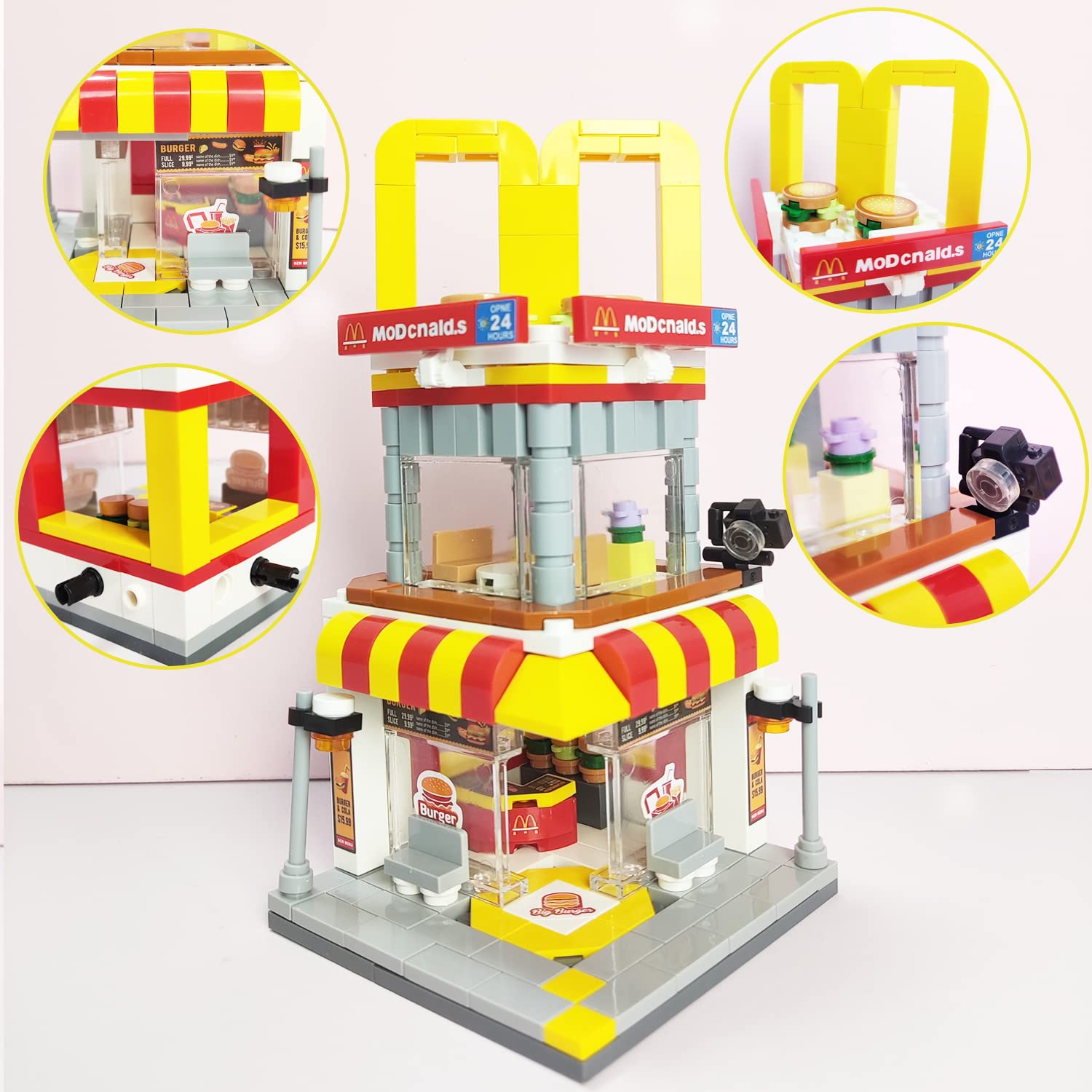 LITTCO Building Blocks, City Street View Building Toy, 3D Toy Blocks, DIY Bricks Toys Building Set, Creative Christmas, Birthday Gift for Boy/Girl