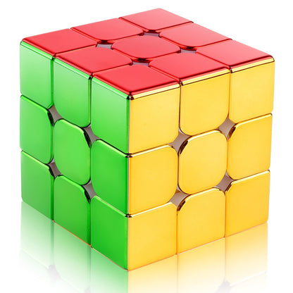 D-FantiX Magnetic Mirror Reflective Speed Cube 3x3x3 with Display Stand