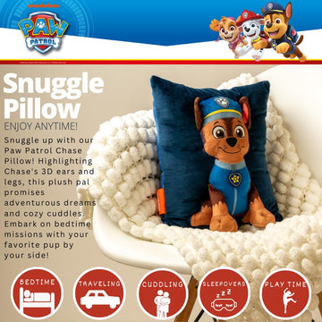 Paw Patrol Chase Kids Super Plush Cozy Snuggle (TM) Pillow (100% Officially Licensed Product) By Franco