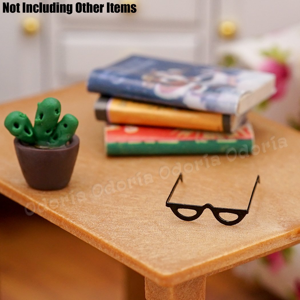 Odoria 1/12 Miniature Eyeglasses 2Pcs Dollhouse Decoration Accessories