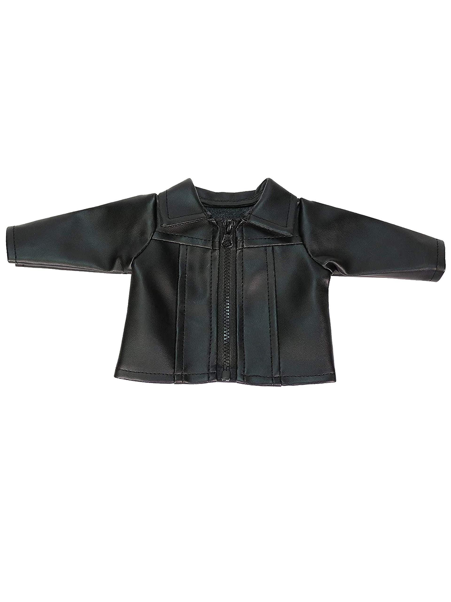 American Fashion World Black Leather Jacket made for 18 inch dolls such as American Girl Dolls