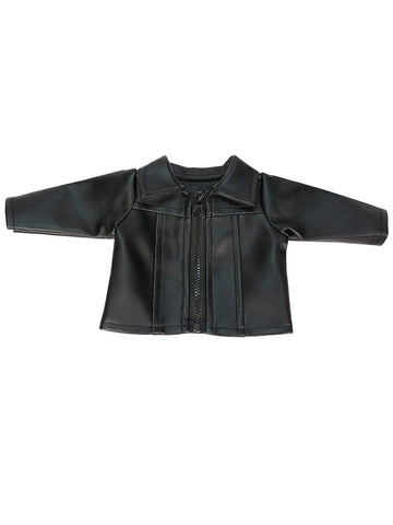 American Fashion World Black Leather Jacket made for 18 inch dolls such as American Girl Dolls