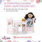 Emily Rose 18 Inch Doll Dining Table and 2 Chairs Set - Floral Collection