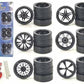 YMCtoys 1:24 Scale Model Car Spokes Black Rims Replacement 6Set