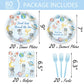 80 Pcs Space 1st Birthday Party Supplies, First Trip Around The Sun Plates Napkins Forks Tableware Kit for Outer Space Galaxy Astronaut Theme Baby