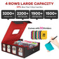 Gomyrod Card Storage Box 3200+ MTG Deck Box with 30 Colorful Divider, 4 Row Commander Trading Card Cases with Portable Handle & Display Windows, Fits