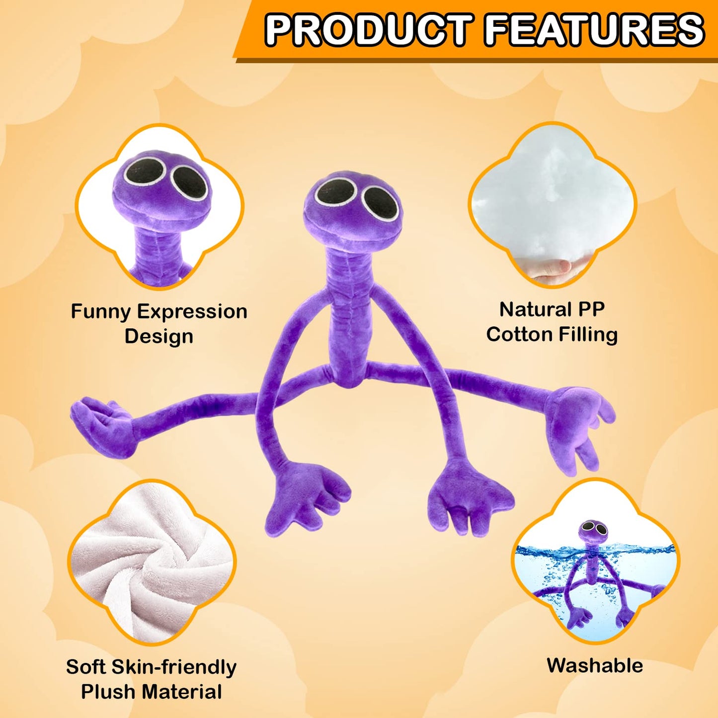 TwCare Purple Plush Toy for Kids Adults, Playing with Family, Soft Stuffed Animal Plushie Toys, Plushies Birthday Thanksgiving Christmas Festival
