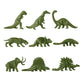 Tim Mee Toy TimMee Prehistoric Plastic Dinosaur & Caveman Figures - Tan, Rust, & OD Green 73pc
