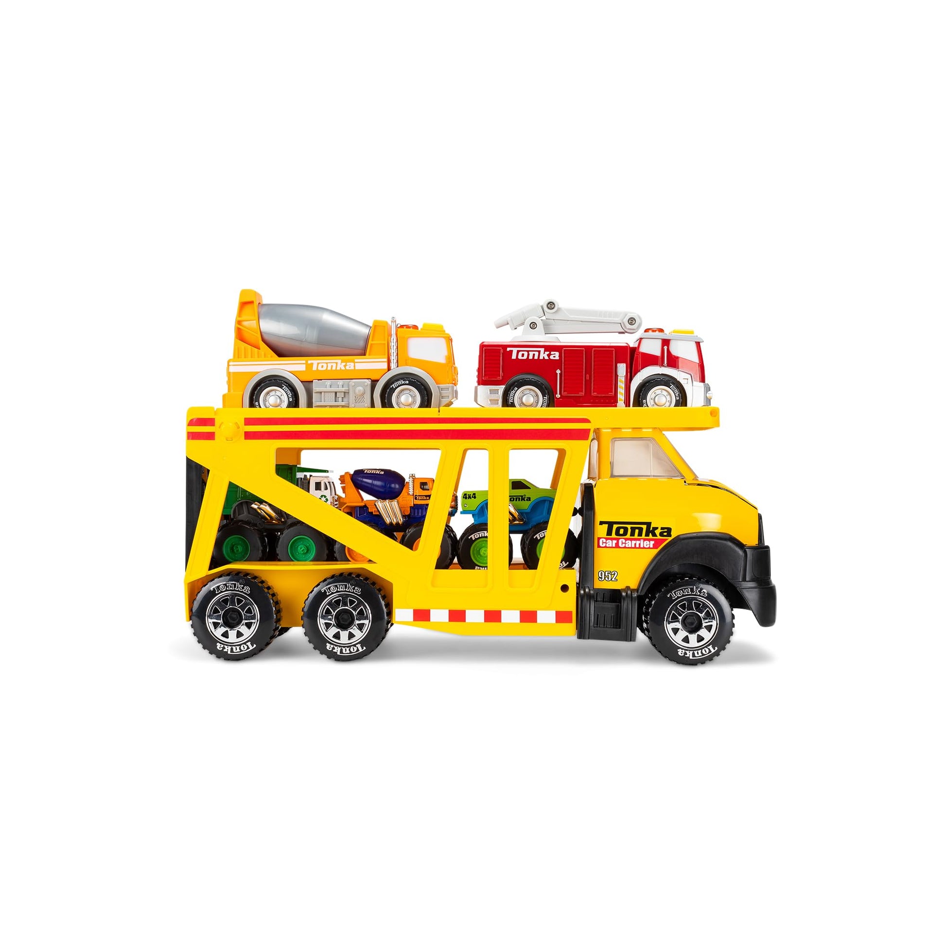 Tonka Steel Classics, Classic Car Carrier - Made with Steel and Sturdy Plastic, Yellow Friction Powered, Boys and Girls, Toddlers Ages 3+, Big