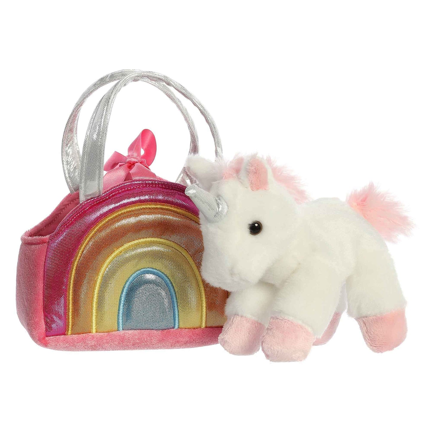 Aurora® Fashionable Fancy Pals™ Over The Rainbow Unicorn™ Stuffed Animal - Plush with Stylish Purse for Dress Up Fun - Perfect for Kids 3+ Years