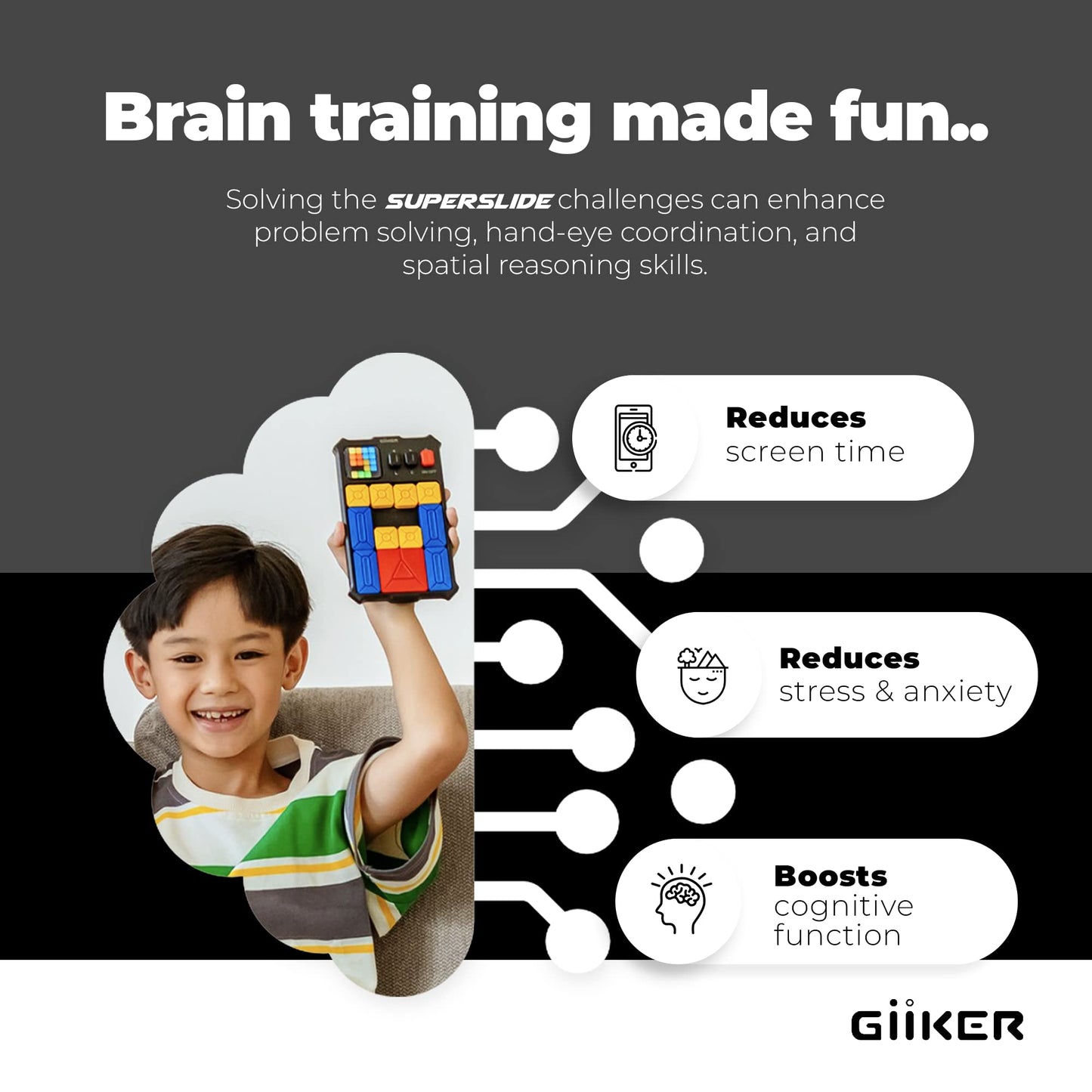 GiiKER Super Slide Puzzle Game, 500+ Challenges, STEM Toy for Ages 6+