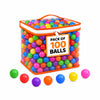 100 Ball Pit Balls for Toddlers with Storage Bag - 7 Bright Colors, Crush Proof, Great Play Toys for Tents, Pools, and Party