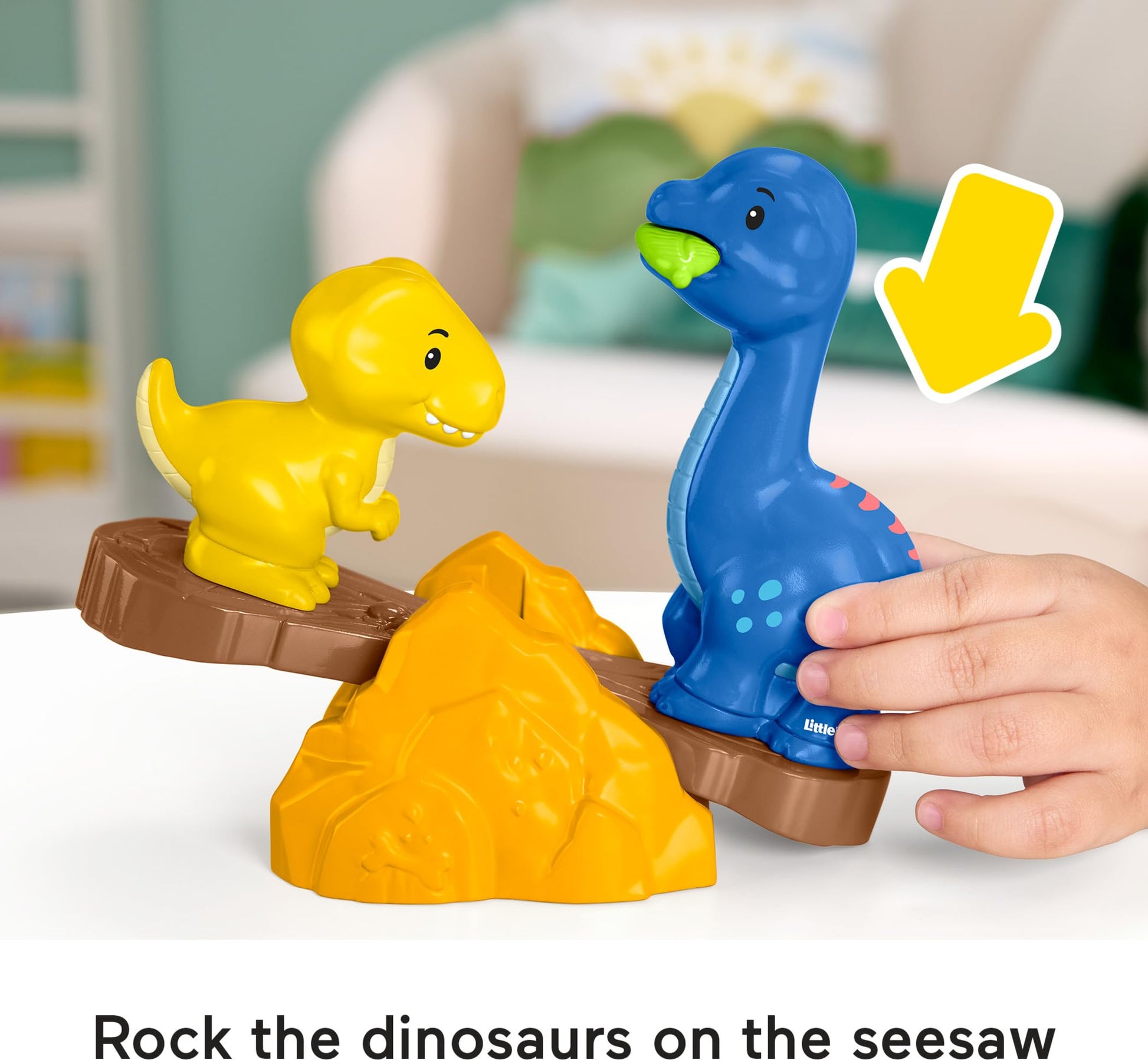 Little People Fisher-Price Spin & Play Dinosaur Playground - Toddler Interactive Playset with Spinning Action