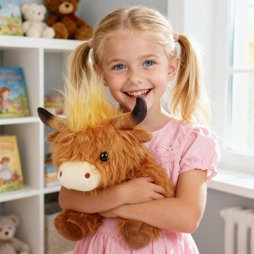 Tubistar 11.5" Highland Cow Stuffed Animal?Soft and Fluffy Highland Cow Stuffed Animal, Best Gift for Kids & Girls Halloween, Christmas or Birthday