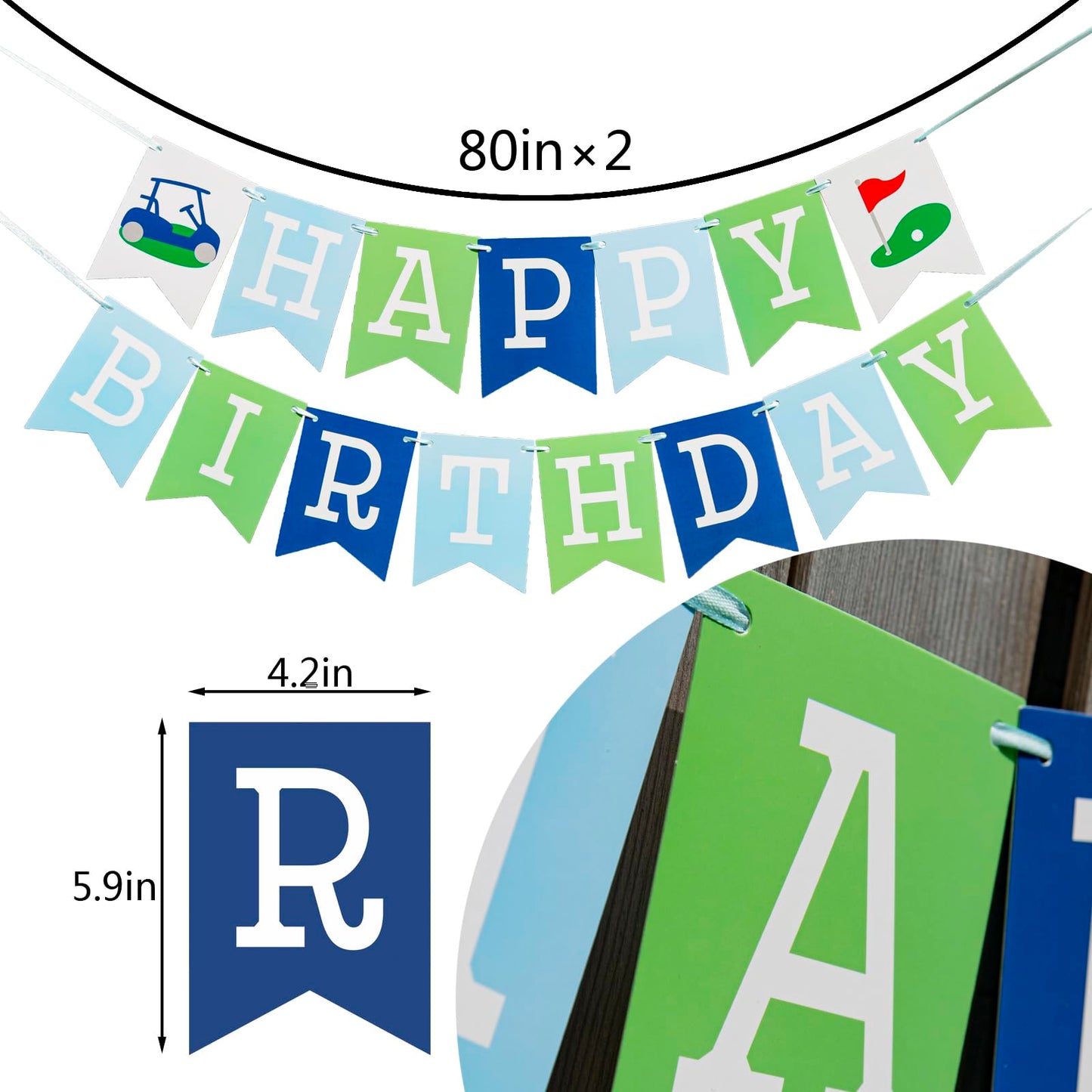 Golf Happy Birthday Banner - Happy Birthday Decorations, Golf Themed Party Supplies, Sport Theme Banner, Sports Themed Party Decoration, One Groovy