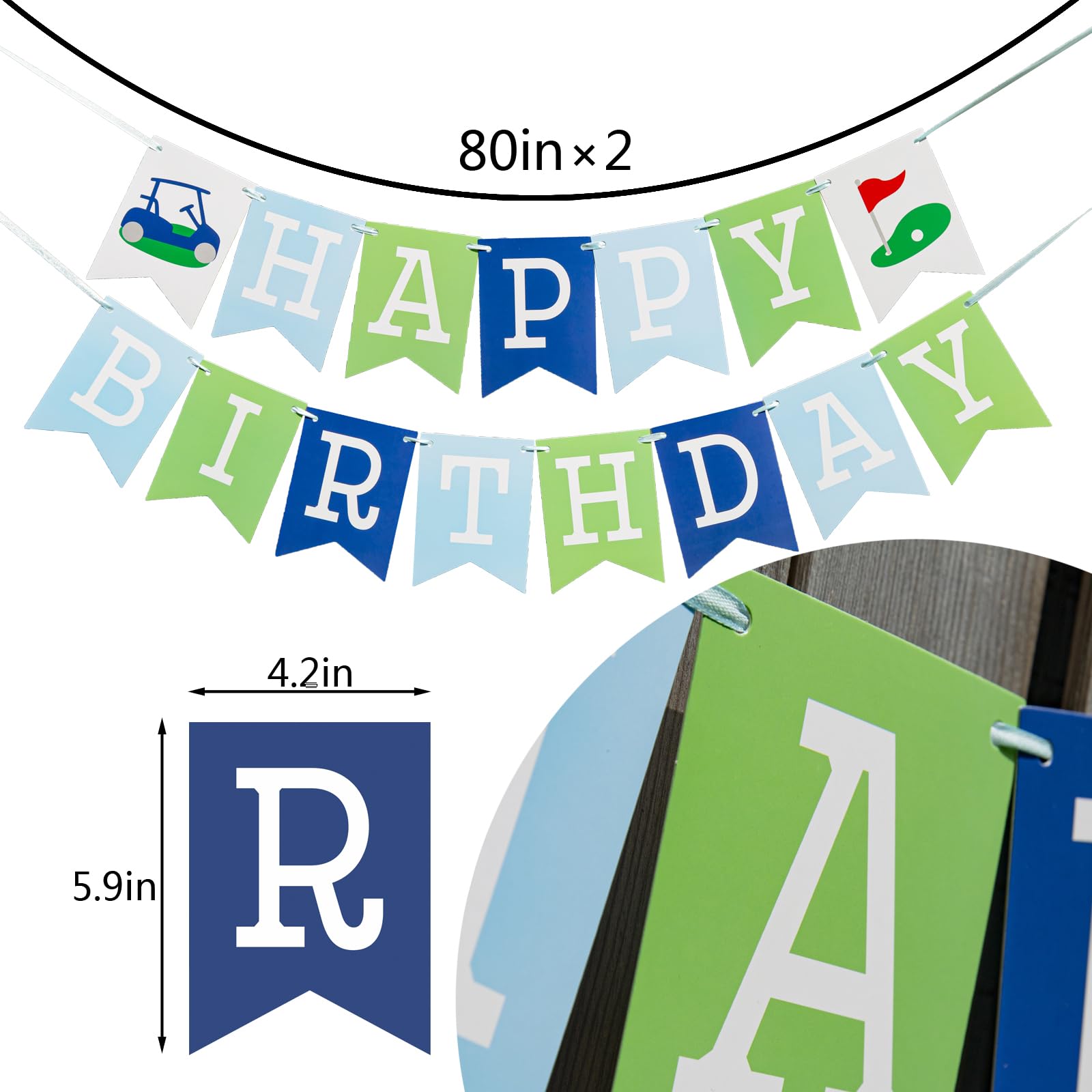 Golf Happy Birthday Banner - Happy Birthday Decorations, Golf Themed Party Supplies, Sport Theme Banner, Sports Themed Party Decoration, One Groovy