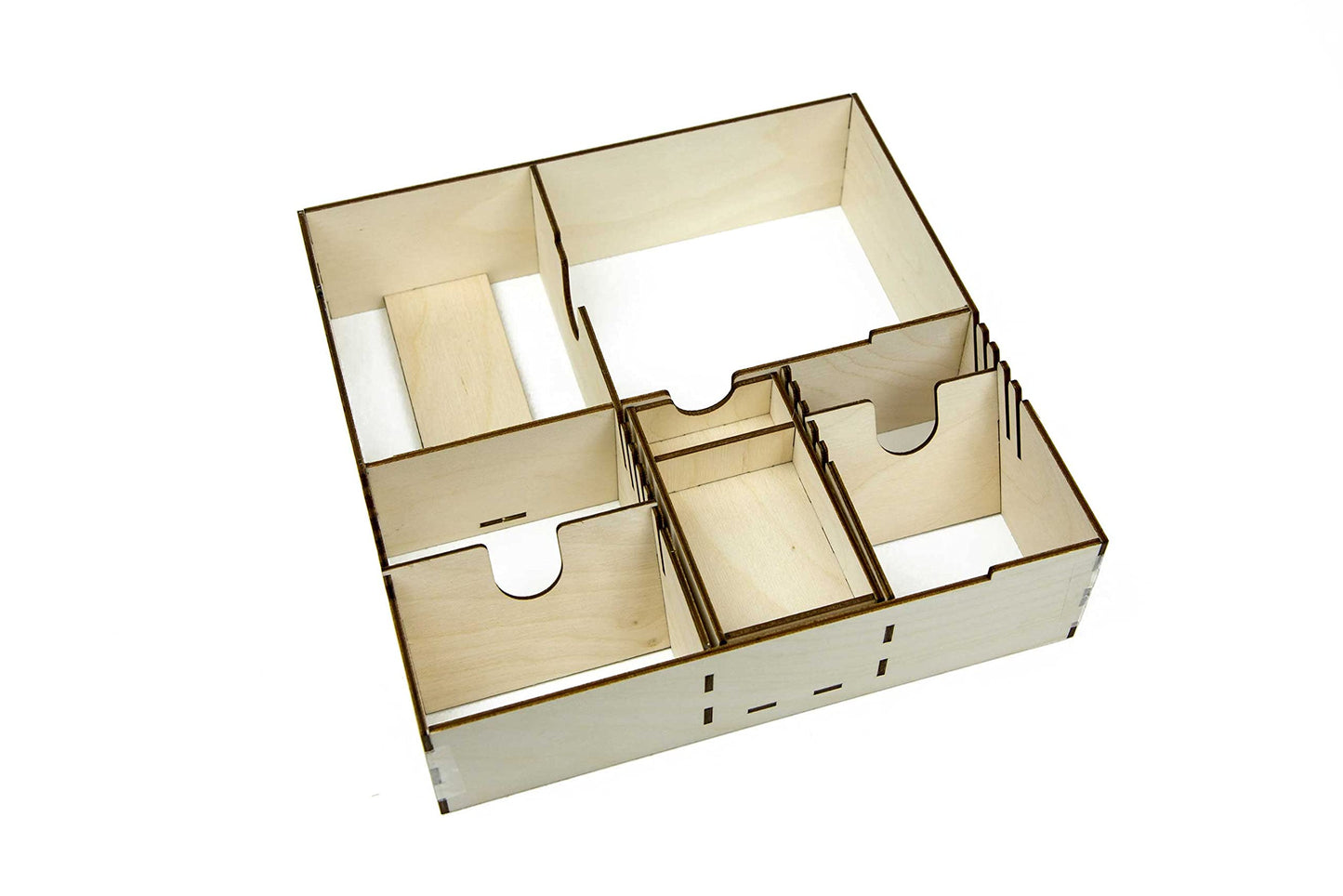 The Broken Token Game Organizer Compatible with King of Tokyo - Wooden Game Organizing Box with Multiple Trays