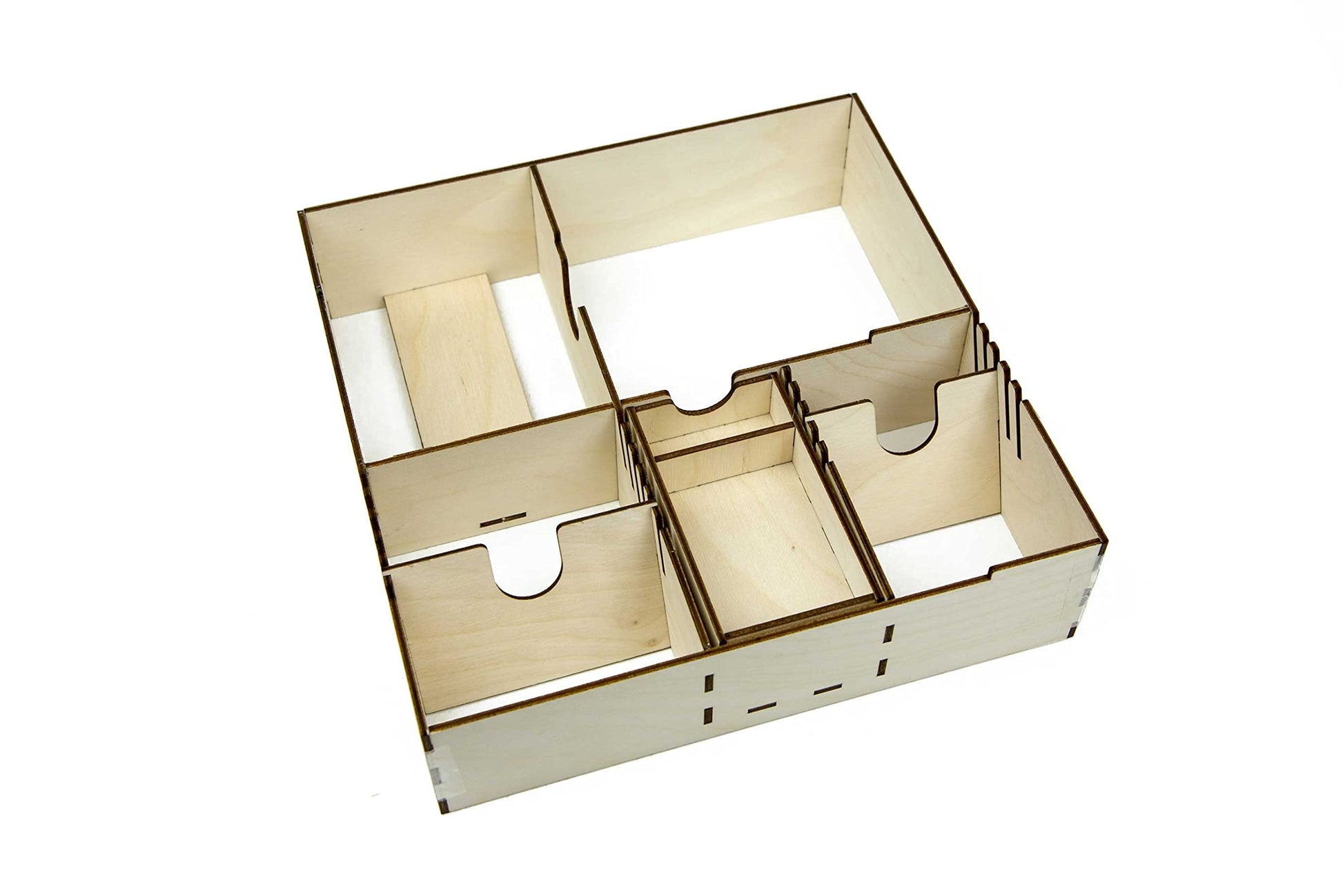 The Broken Token Game Organizer Compatible with King of Tokyo - Wooden Game Organizing Box with Multiple Trays