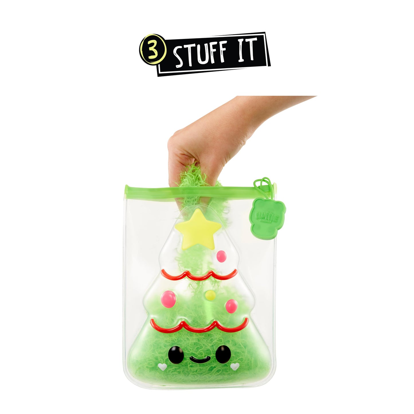 Fluffie Stuffiez Holiday Christmas Tree Small Collectible Feature Plush, Surprise Reveal Unboxing with Huggable ASMR Fidget DIY Fur Pulling, Ultra