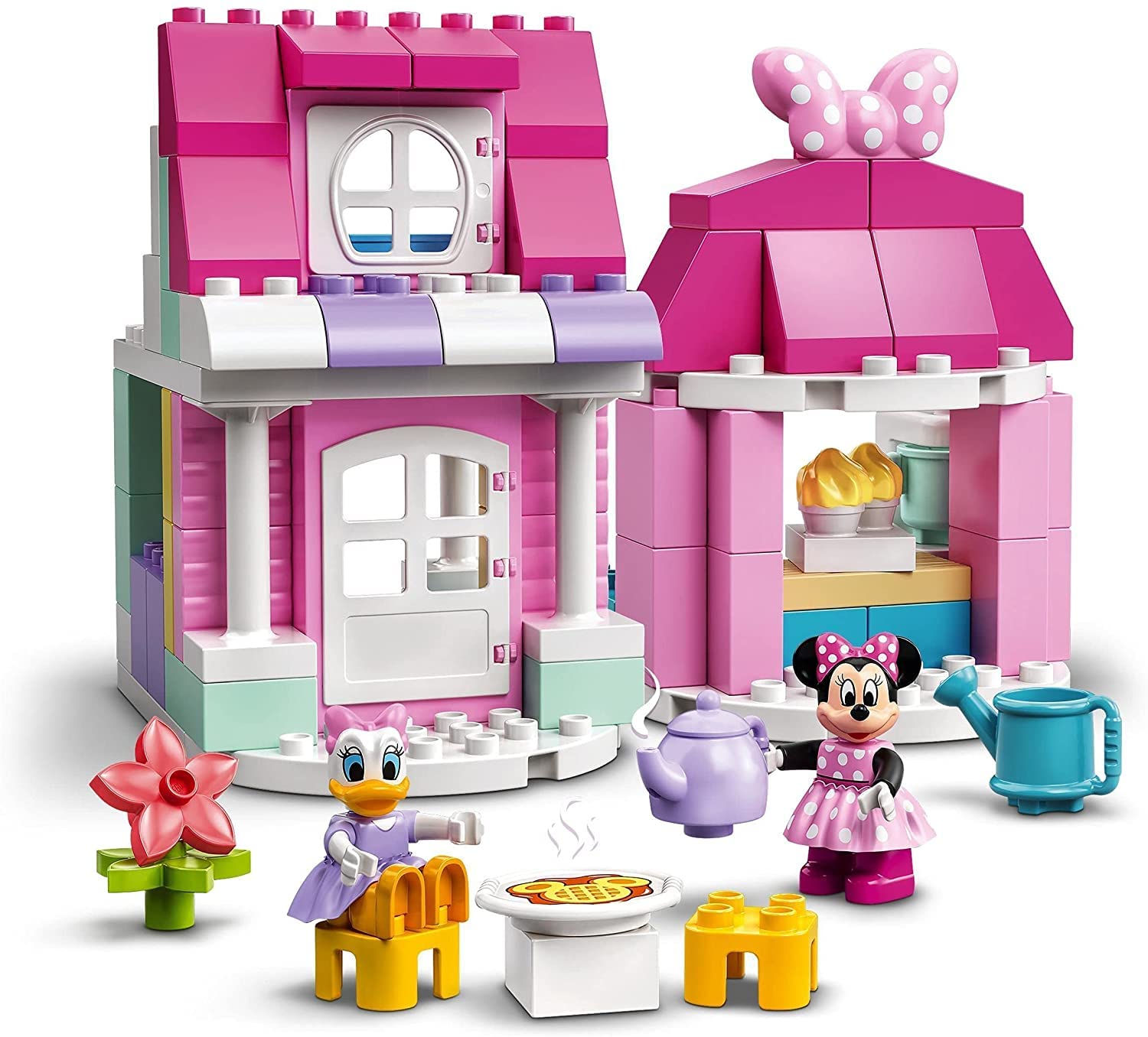 LEGO DUPLO Disney Minnie’s House and Café 10942 Dollhouse Building Toy for Kids with Minnie Mouse and Daisy Duck; New 2021 (91 Pieces)