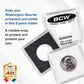 BCW 2x2 Snap Holder - 25 ct Quarter Case | Archival Safe Protector | Crystal Clear Polystyrene Display Box | Ideal for US Washington Quarters |